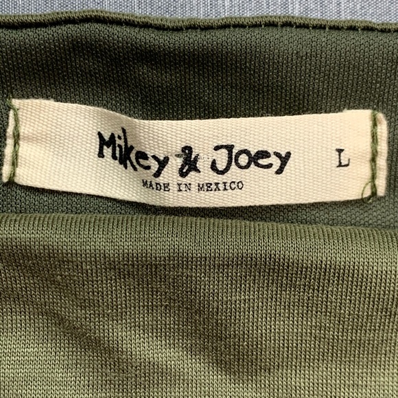 Olive Midi Comfy Casual Pullover T-Shirt Dress by Mikey & Joey Size Medium - Picture 3 of 9